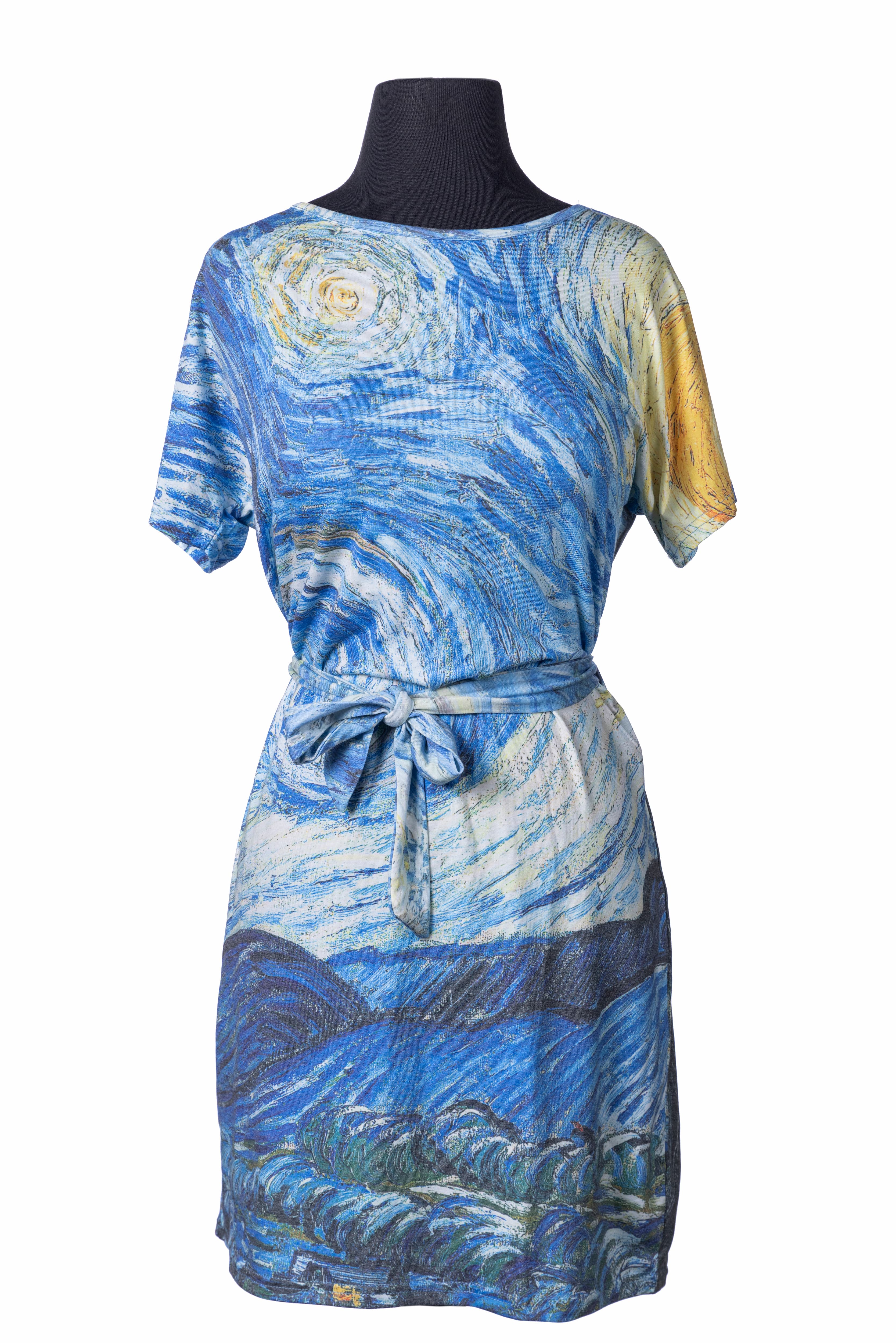Van Gogh Dress with Ribbon Starry Night / S Van Gogh Dress with Ribbon Starry Night / S