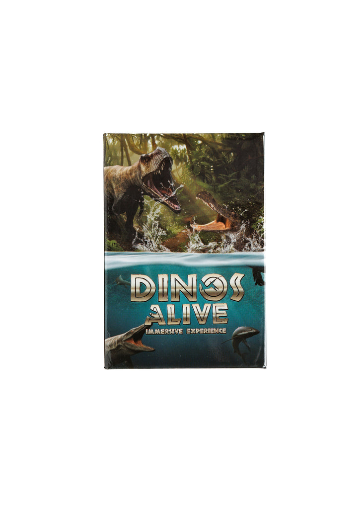 Rectangular Dinos Alive magnet with Dinosaurs